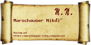 Marschauser Niké névjegykártya
